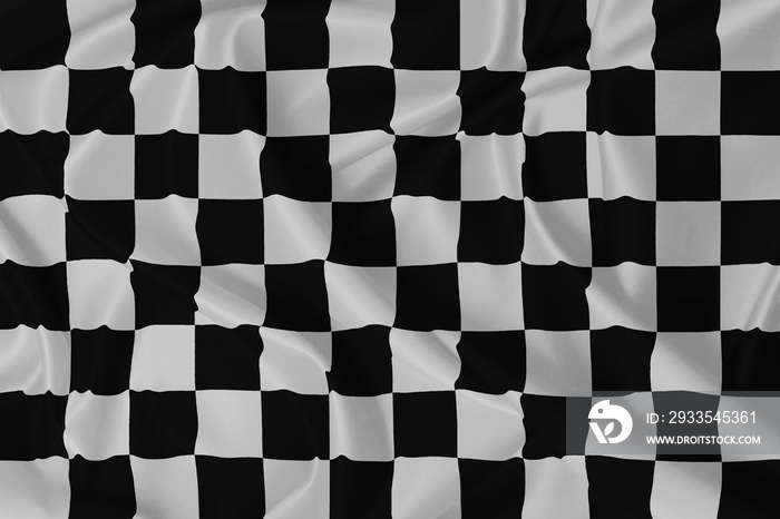 Formula 1 chessboard race flag, waving in the wind