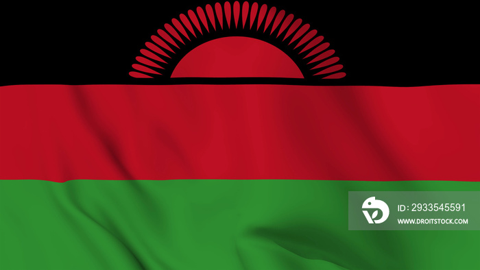 malawi flag is waving 3D animation. malawi flag waving in the wind. National flag of malawi. 3d rendering