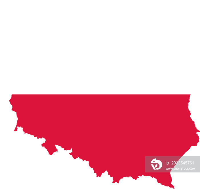 Poland Map Flag. Polish Border Boundary Country Shape Nation National Outline Atlas Flag Sign Symbol Banner. Pole Transparent PNG Flattened JPG Flat JPEG