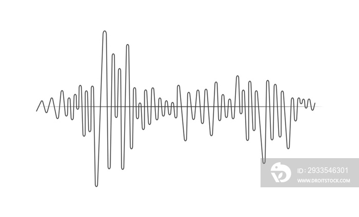 Simple line sound wave for voice recording or radio signal. Illustration in graphic design isolated