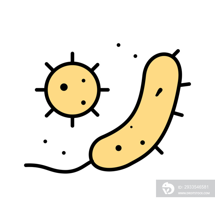 bacterial in simple icon design. Laboratory stuff illustration in line art design.