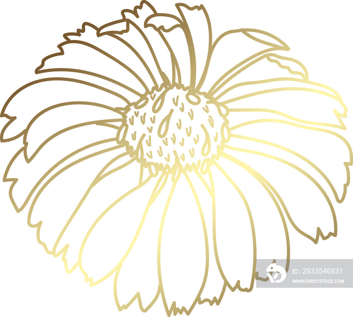 Luxury gold line art flower