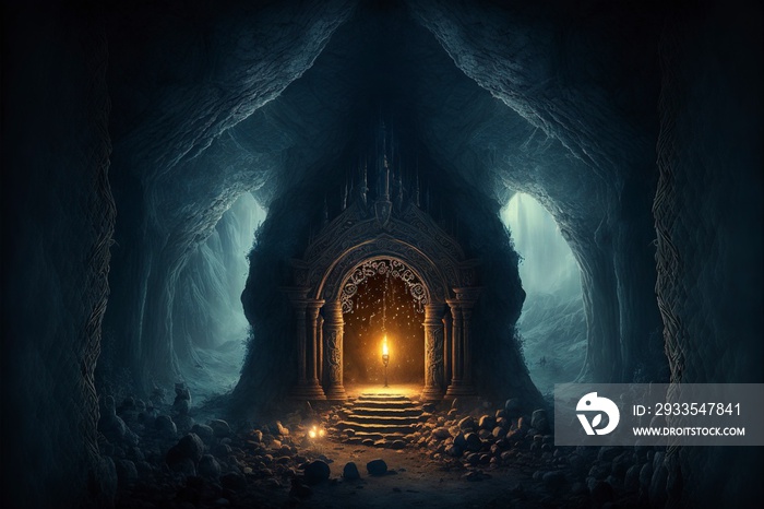 The magic temple in the cave