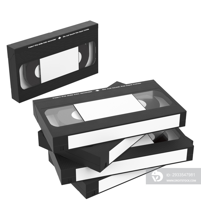 3d rendering illustration of a vhs cassette