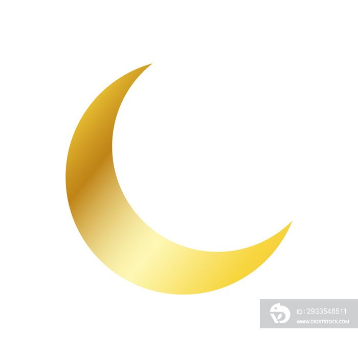 golden Crescent moon illustration