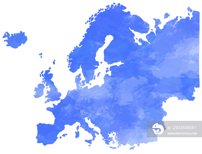 doodle freehand drawing of europe map.