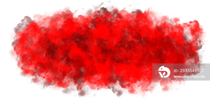 Abstract red smoke on transparent background