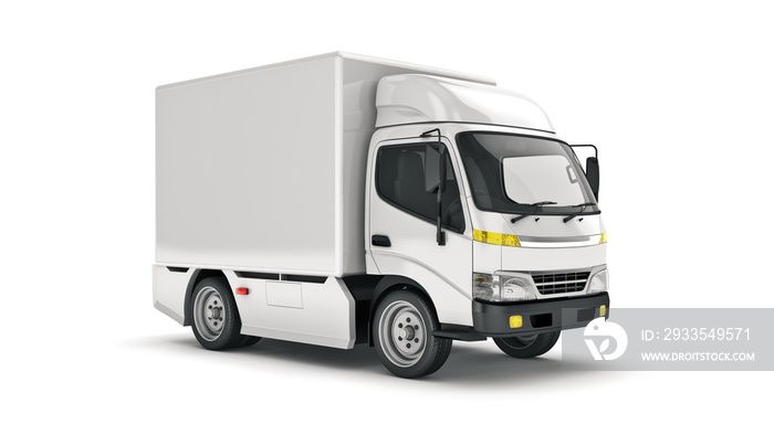 white delivery truck. 3d rendering