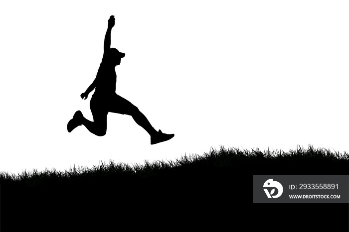 silhouette of a person jumping