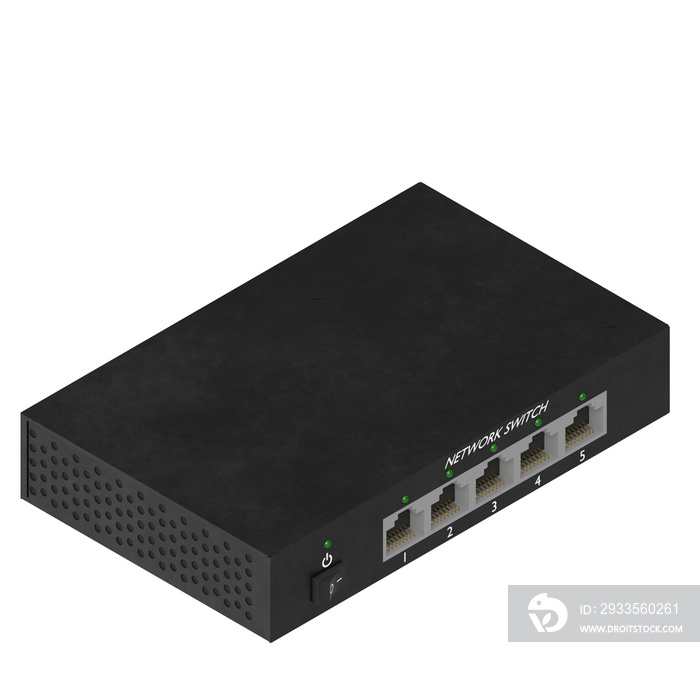 3d rendering illustration of a network switch