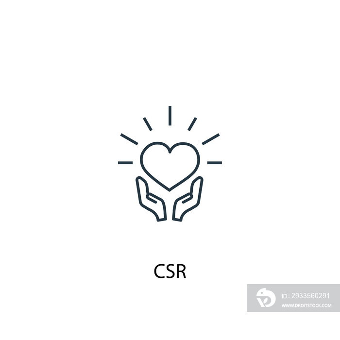 CSR concept line icon. Simple element illustration. CSR concept outline symbol design. Can be used for web and mobile UI/UX