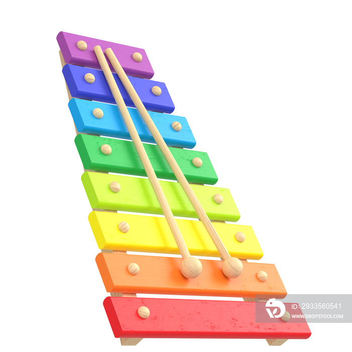 3d rendering illustration of a xylophone toy