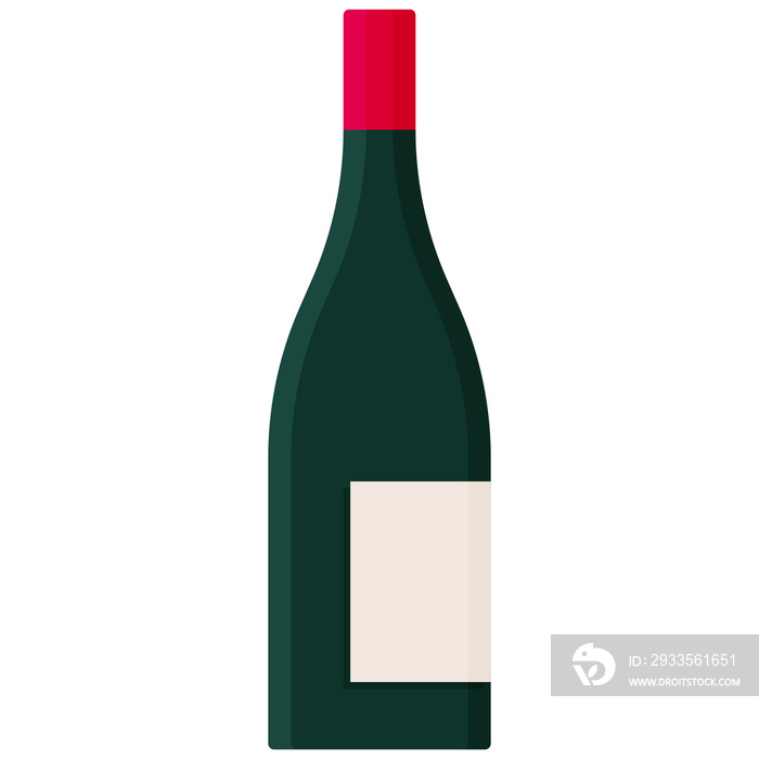 Wine bottle on white background