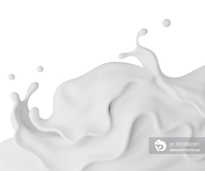 Milk  splash png file , 3D Rendering, 3D