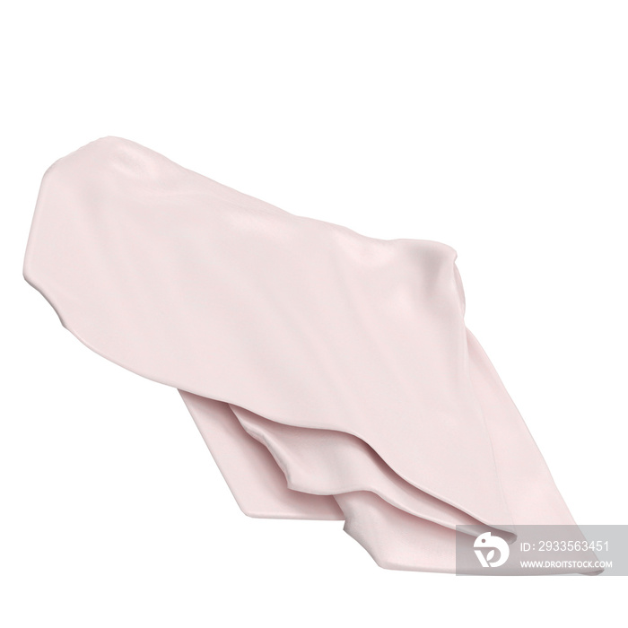 3D rendering illustration of a piece of folded fabric