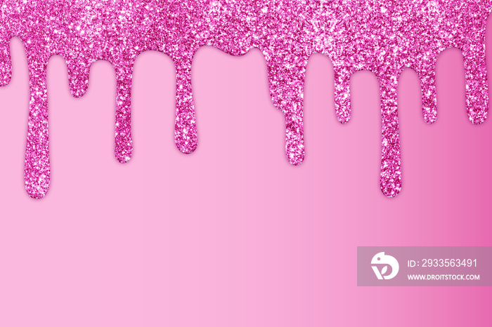 Pink Dripping Glitter Background