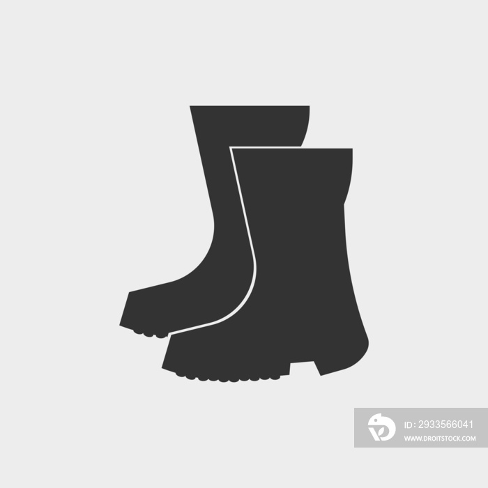 Waterproof boots vector icon illustration sign