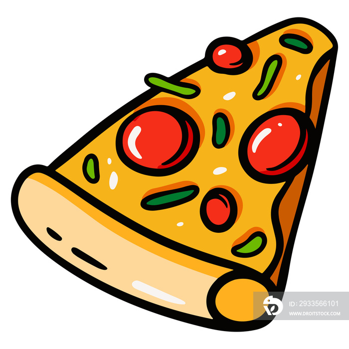 pizza for tasty fast food theme design. hand drawn illustration design