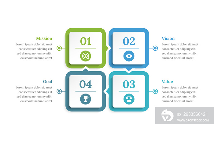 modern infographic elements four steps