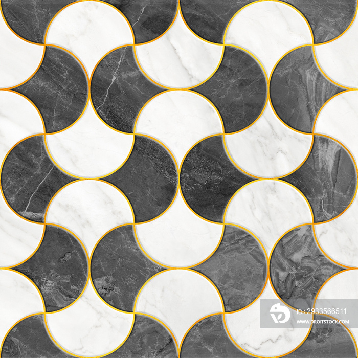 Abstract background, modern mosaic tiles, creative textures of marble granite onyx and gold, marbled surface, fashion marbling illustration