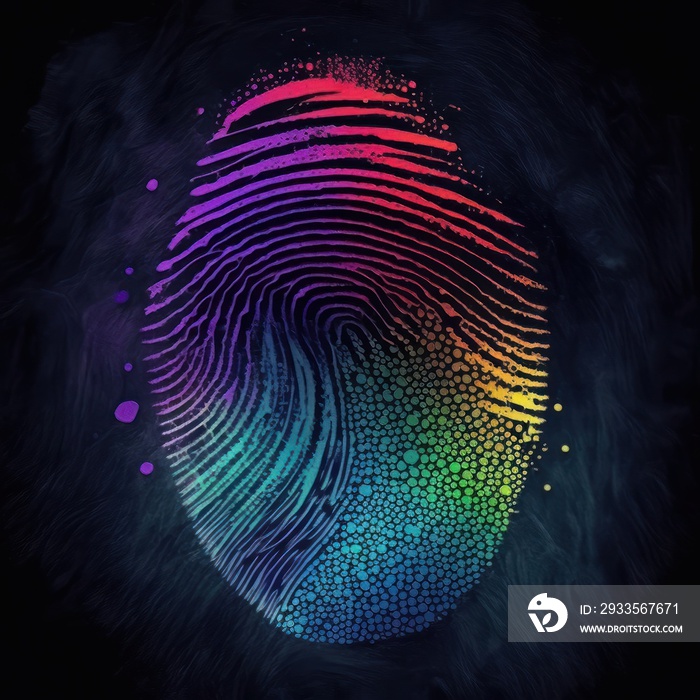 Beautiful abstract multi colored fingerprint on background texture for design