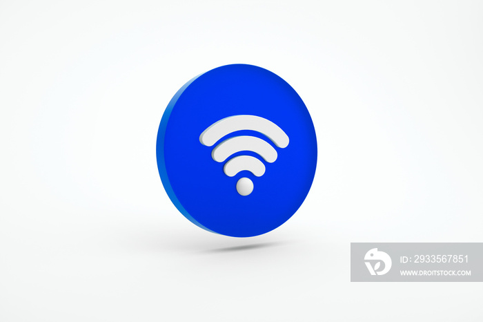 wi fi symbol over light background, 3d render