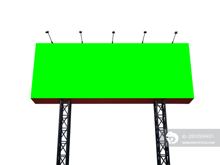 Billboard, Large blank billboard with empty screen on isolated white background, Copy space banner ready for your advertisement design.