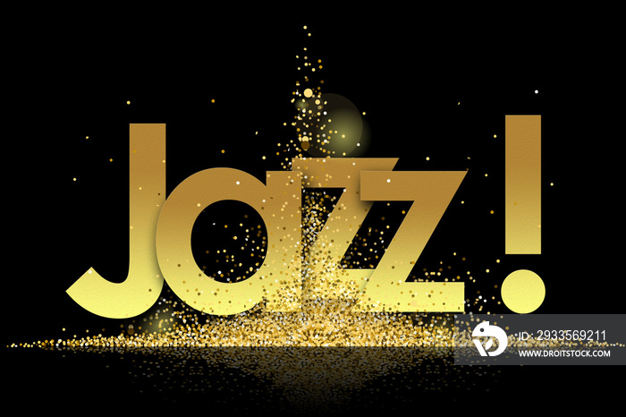 jazz in golden stars and black background