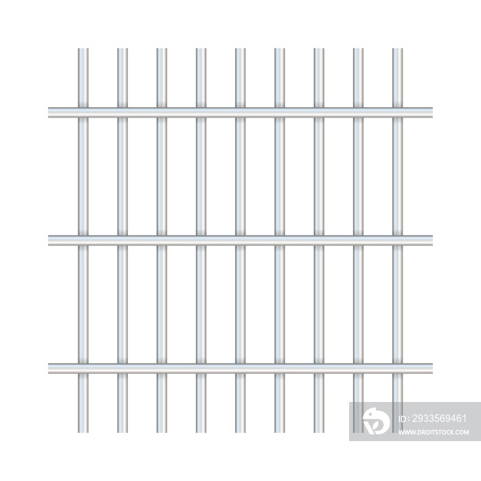Prison bars isolated on transparent. Way out to freedom concept. Vector stock illustration.