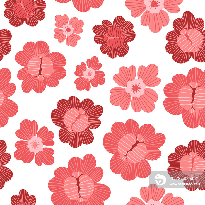 Retro groovy flower seamless pattern