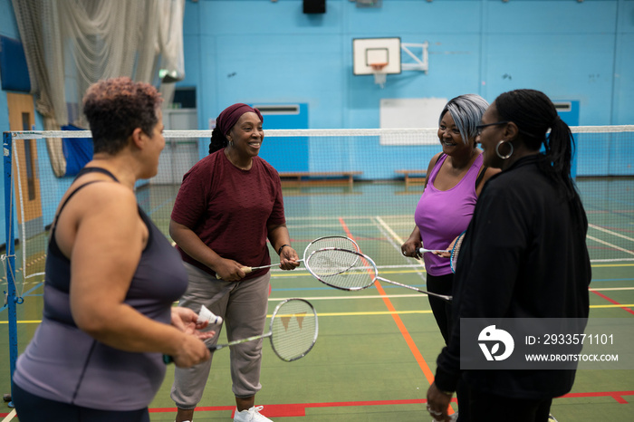 Women playing badminton