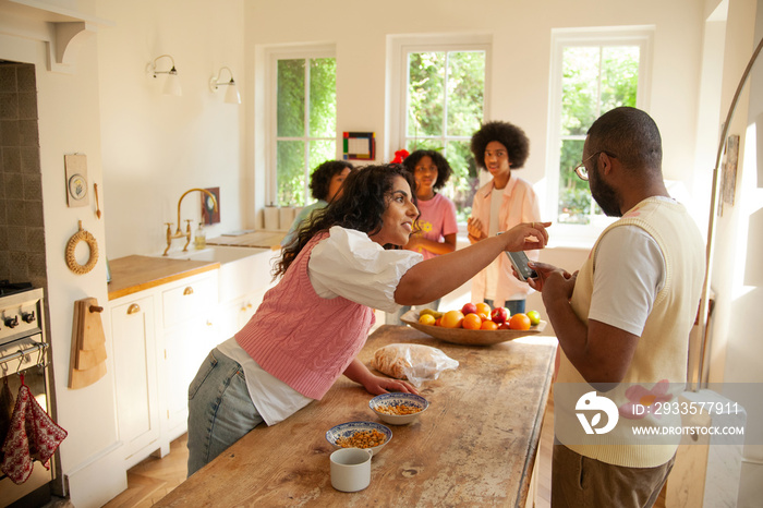 Body positive family having fun in the kitchen