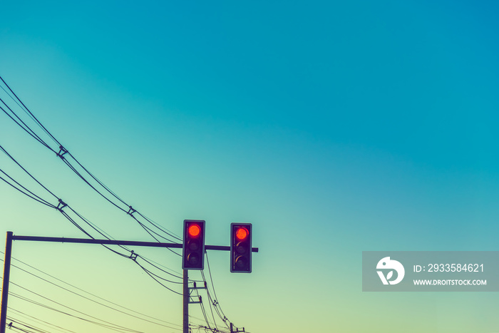 image of traffic light when the red light is lit.