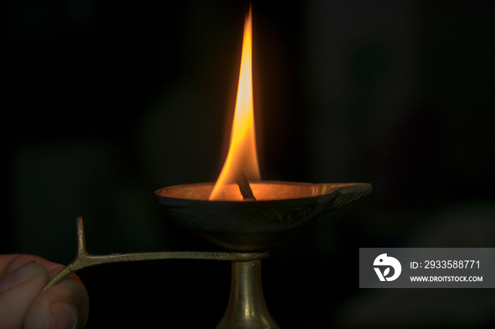 Traditional Indian Oil lamp Diya for Pooja and Arti