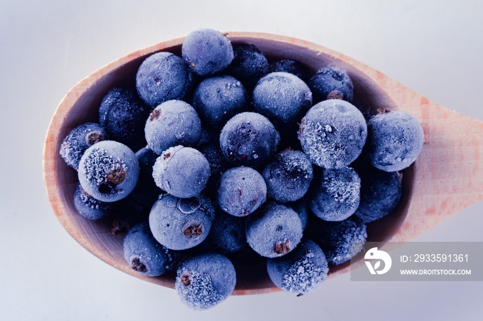 Frozen berry food and blueberry delicious dessert,  cream.