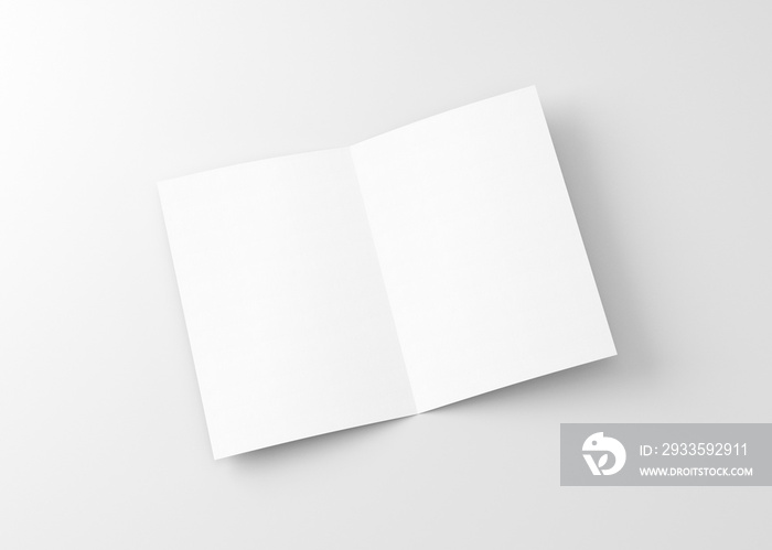 White Blank Bifold Paper Brochure