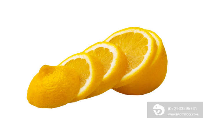 sliced lemon isolated on transparent background