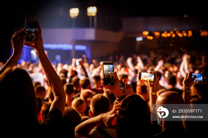 Smartphones on a music concert.