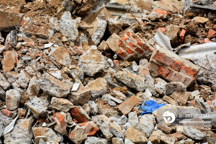 scrap remaining after the demolition of the building