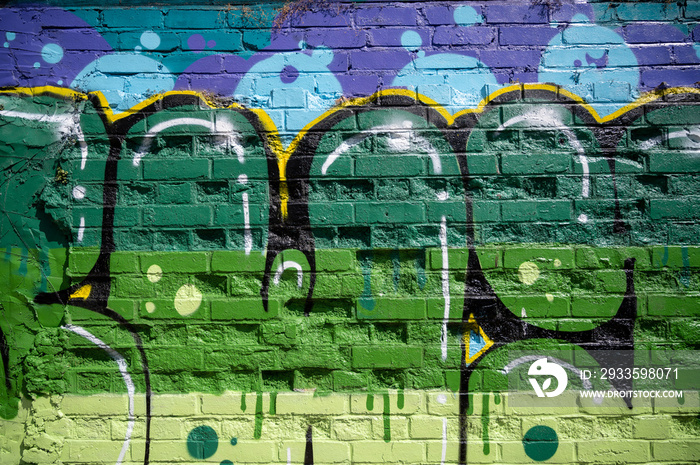 abstract graffiti wall pattern green