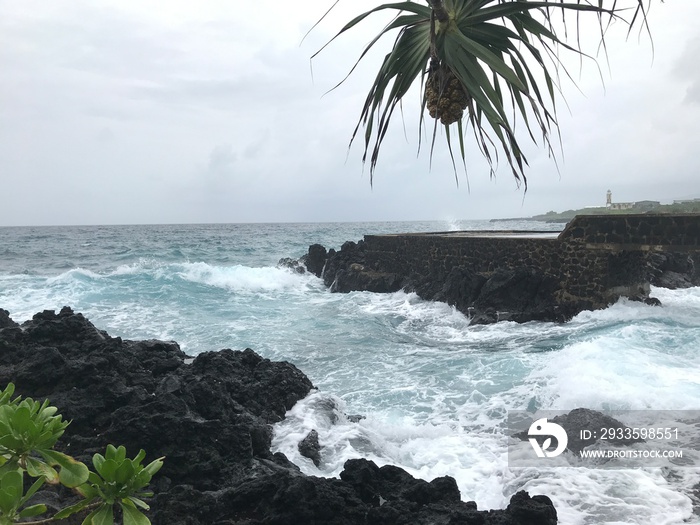 A beautiful view from the seashore in Moroni Island. The seashore is filled with lava rock that came from the Nearby  Volcano- Mount Karthala