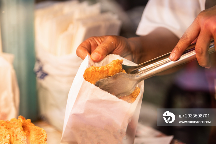 Taiwanese fried chicken famous street food