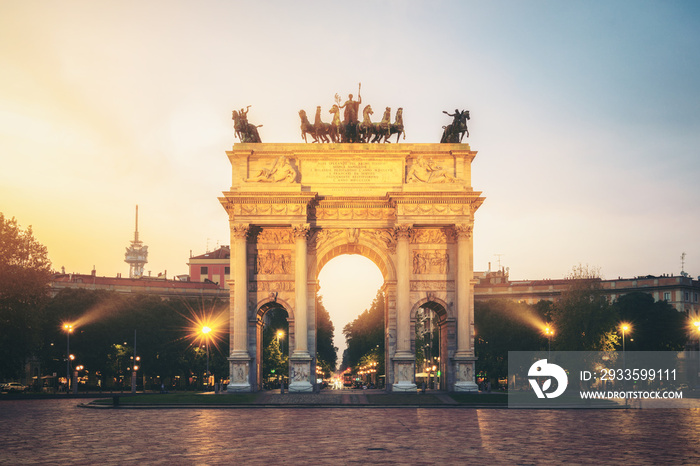 Arco della Pace in Milan , Italy