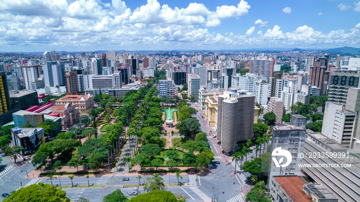 Aerial view of Praça da Liberdade in Belo Horizonte, Minas Gerais, Brazil.