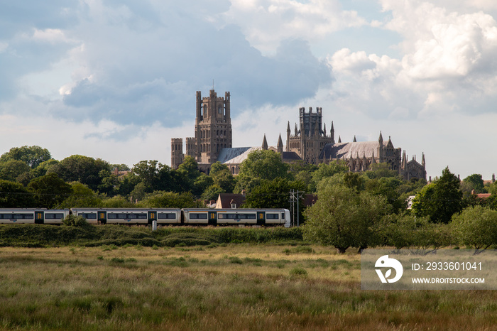 Cathedral with modern train in the foreground - old and new