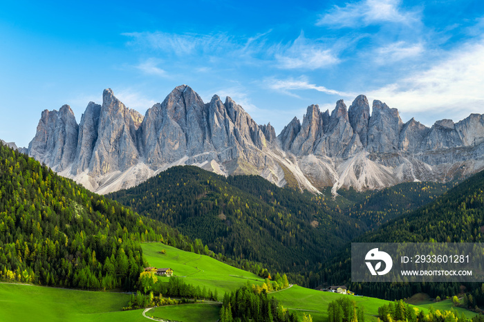 Beautiful landscape of Italian dolomites - Santa Maddalena