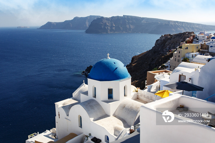 The landscape of Santorini island, Greece.