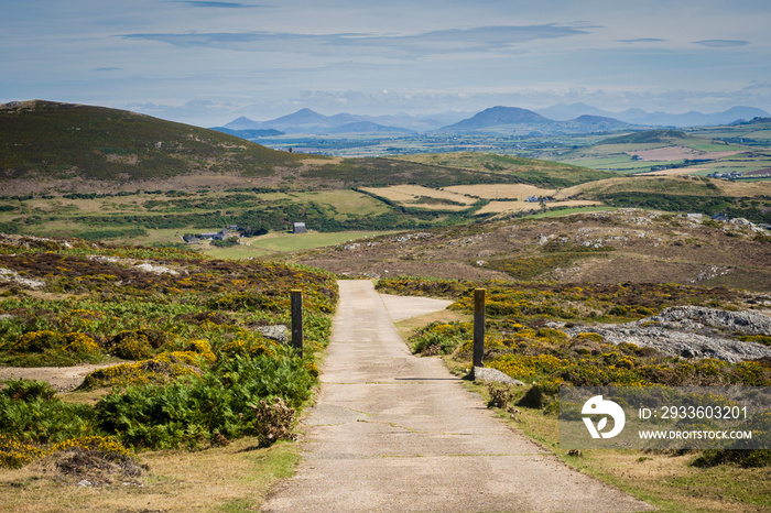 Walking on the Welsh Coast Path around Aberdaron on the Llyn Peninsula in North Wales