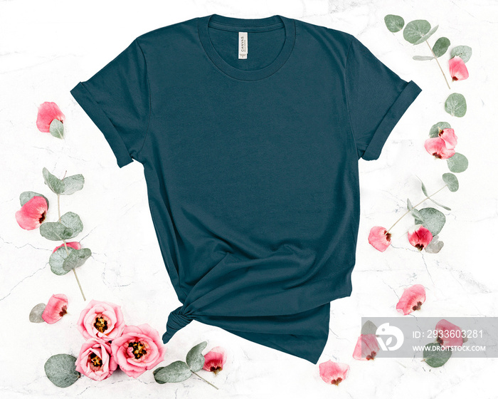 t shirt mockup front short sleeve with beautiful background. Ready to replace your design