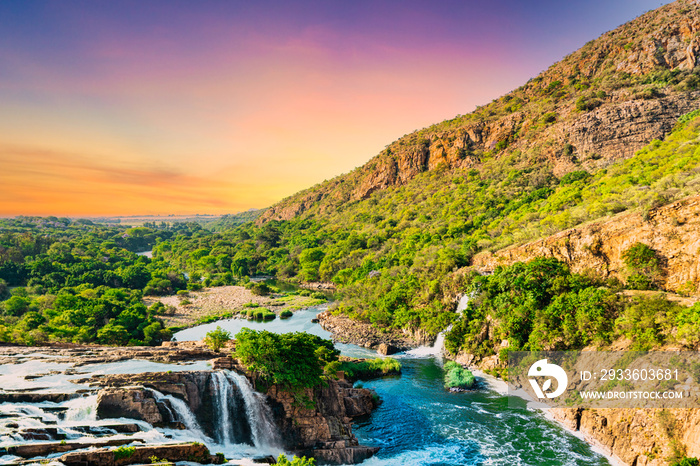 Crocodile River Waterfall at Hartbeespoort Dam in South Africa